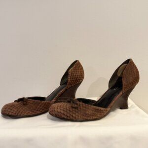 Pazzo black and brown wedge shoe